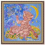 С неба звездочка - Холст. Масло. Размер картины 60х60см